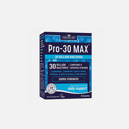 Pro-30 Max (30 Billion Bacteria) – 60 cápsulas – Natures Aid