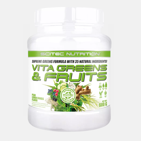 Vita Greens & Fruit pear-lemon grass – 600g – Scitec Nutrition