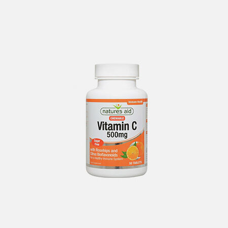Vitamina C 500mg (mastigável) – 50 comprimidos – Natures Aid