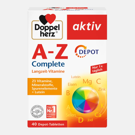 Aktiv Vitaminas A-Z – 40 comprimidos – Doppel Herz