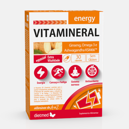 Vitamineral Energy – 30 cápsulas – DietMed