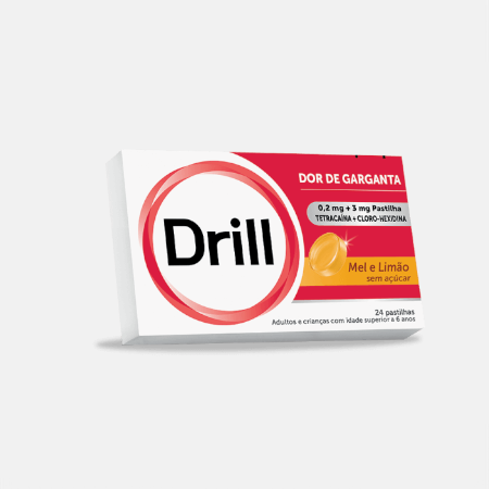 Drill Pastilhas Mel e Limão sem açúcar – 24 pastilhas