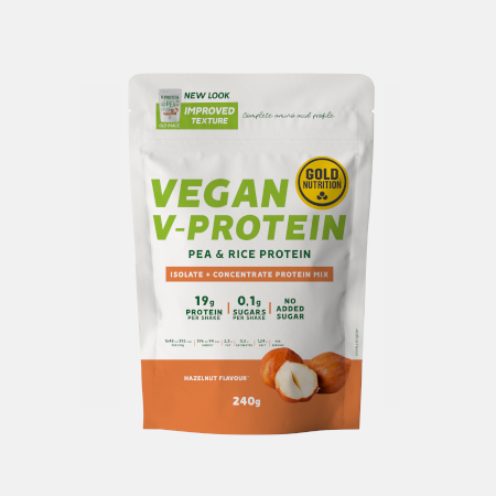 Vegan V-Protein Avelã – 240g – Gold Nutrition