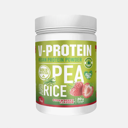V-Protein Pea & Rice Morango – 1 Kg – Gold Nutrition