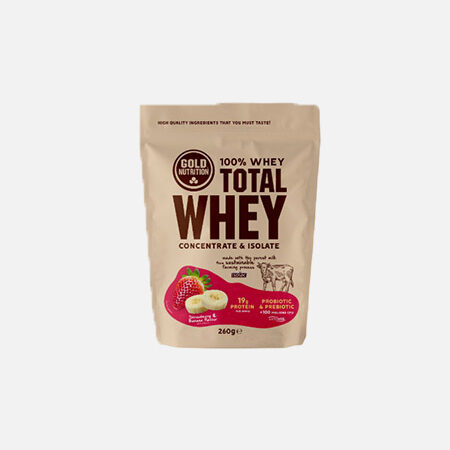 Total Whey sabor Morango-Banana – 260g – Gold Nutrition