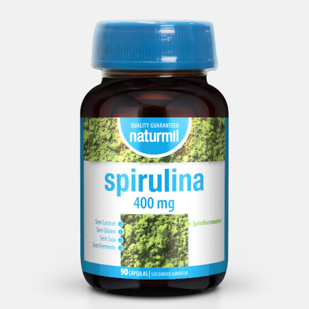 Spirulina 400 mg – 90 cápsulas – Naturmil