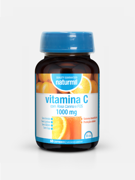 Vitamina C 1000 mg – 60 comprimidos – Naturmil – Nutribio