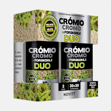 Crómio + Forskolii Duo – 30+30 comprimidos – Novity