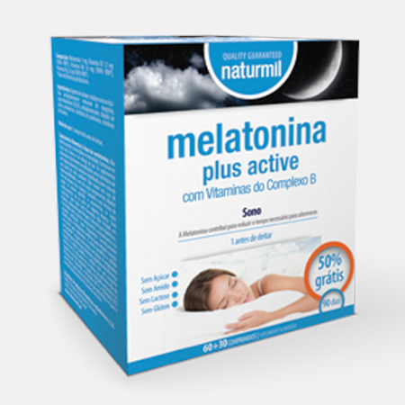 Melatonina Plus Active – 60 + 30 comprimidos – Naturmil