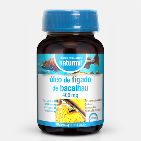 Óleo de Fígado de Bacalhau 400 mg – 90 cápsulas – Naturmil