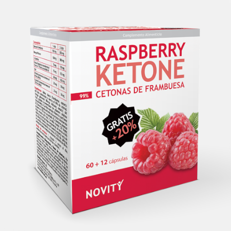 Raspberry Ketone Cetona de Framboesa – 60+12 cápsulas – Novity