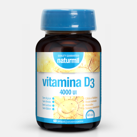 Vitamina D3 4000UI – 60 cápsulas – Naturmil