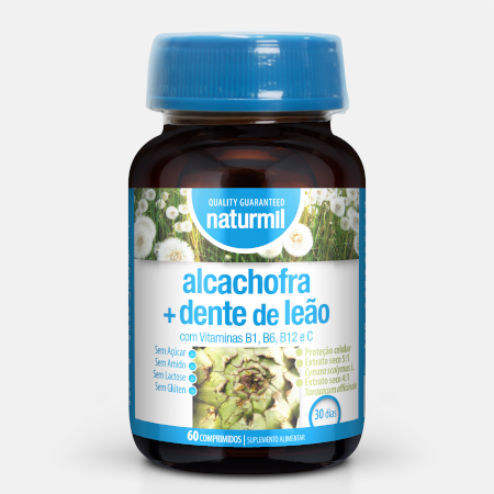 Alcachofra + Dente-de-Leão – 60 comprimidos – Naturmil
