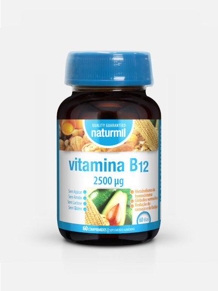Vitamina B12 2500 mcg - 60 comprimidos - Naturmil