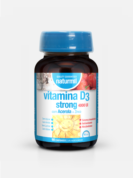 Vitamina D3 4000 UI Strong - 90 comprimidos - Naturmil