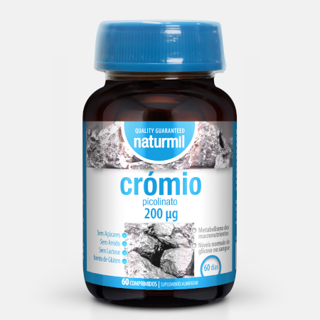 Crómio picolinato 200 mcg – 60 comprimidos – Naturmil