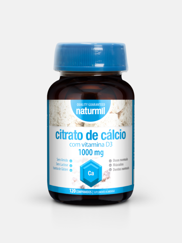Citrato de Cálcio 1000mg com Vitamina D3 - 120 comprimidos - Naturmil