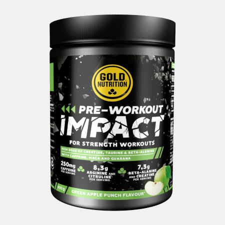 Pre-Workout Impact Green Apple – 400g – Gold Nutrition