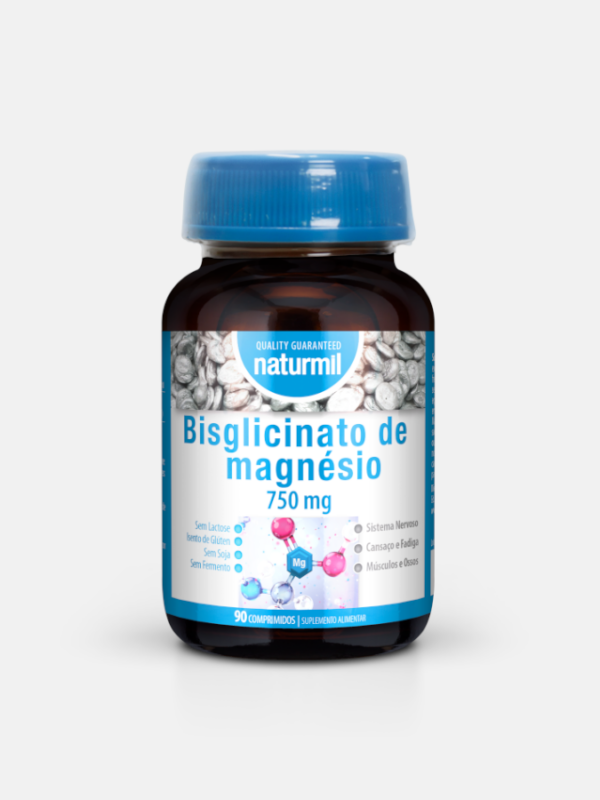 Bisglicinato de Magnésio 750mg - 90 comprimidos - Naturmil