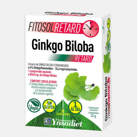 Ginkgo Biloba Fitosol Retard – 30 comprimidos – Ynsadiet