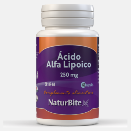Ácido Alfa Lipoico 250mg – 60 cápsulas – NaturBite