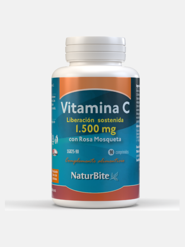 Vitamina C 1500mg libertação prolongada - 90 comprimidos - NaturBite