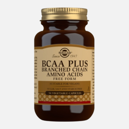 BCAA Plus Free Form – 50 cápsulas – Solgar