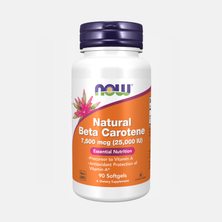 Beta Carotene Natural 25000 UI – 90 cápsulas – Now