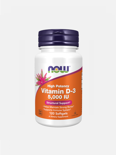 Vitamin D3 5000 IU - 120 cápsulas - Now