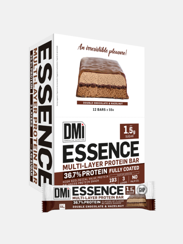 P-Essence Multi-layer Protein bar Double chocolate & hazelnut - 12x55g - DMI Nutrition