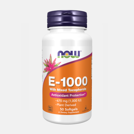 Vitamin E-1000 – 50 cápsulas – Now