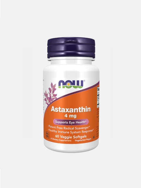 Astaxanthin 4 mg - 60 cápsulas - Now