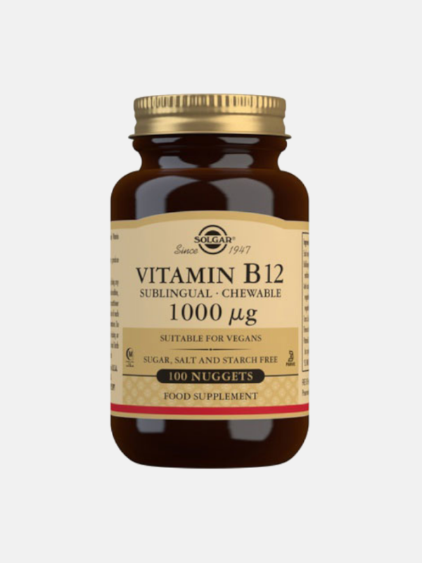 Vitamina B12 1000mcg - 100 comprimidos mastigáveis - Solgar