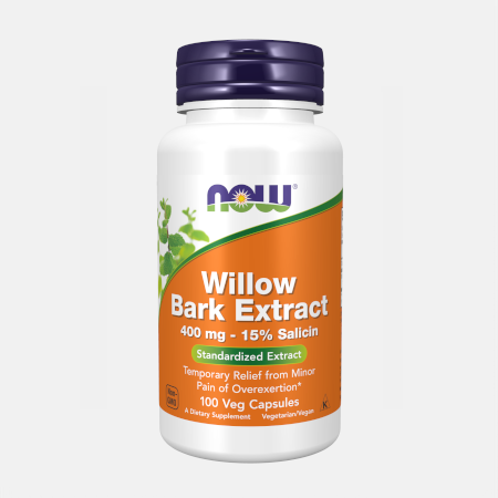 Willow Bark Extract 400 mg – 100 cápsulas – Now