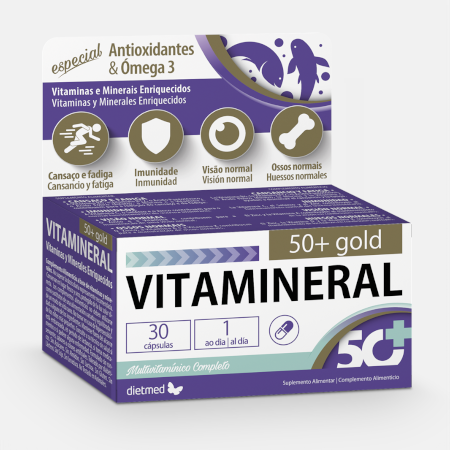 Vitamineral 50+ Gold – 30 cápsulas – DietMed