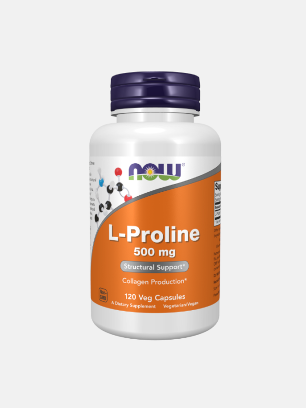 L-Proline 500 mg - 120 veg cápsulas - Now