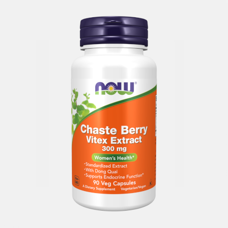 Chaste Berry Vitex Extract 300mg – 90 cápsulas – Now