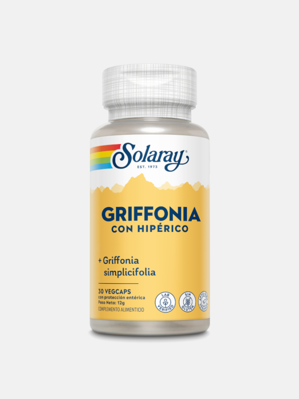 Griffonia (5-HTP) com Hipericão - 30 cápsulas - Solaray