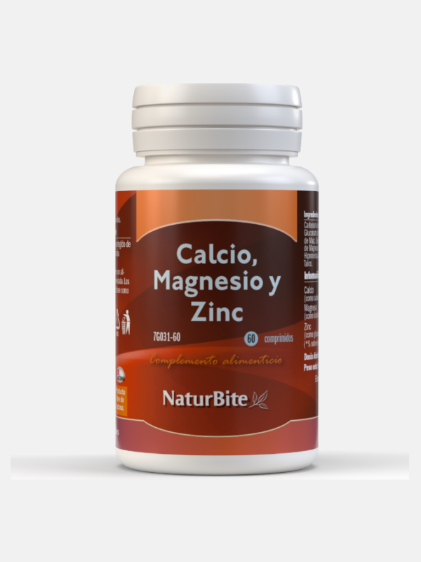 Cálcio Magnésio e Zinco - 60 comprimidos - NaturBite