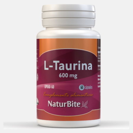 L-Taurina 600mg – 60 cápsulas – NaturBite