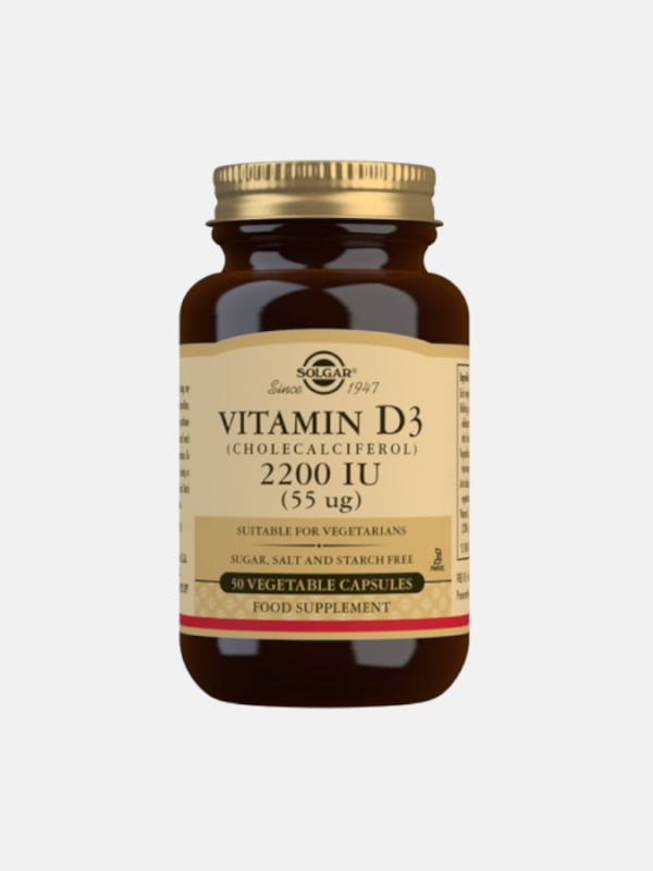 Vitamina D3 2200 UI (55 mcg) - 50 cápsulas - Solgar