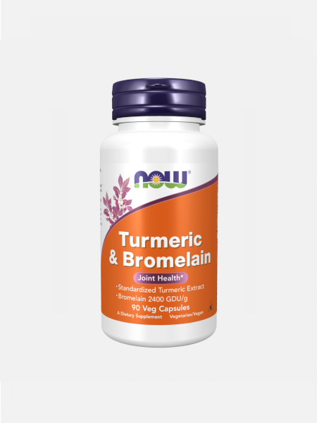 Turmeric & Bromelain - 90 cápsulas - Now