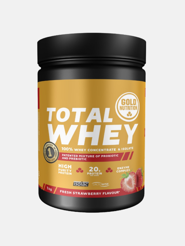 Total Whey Morango - 800 g - Gold Nutrition