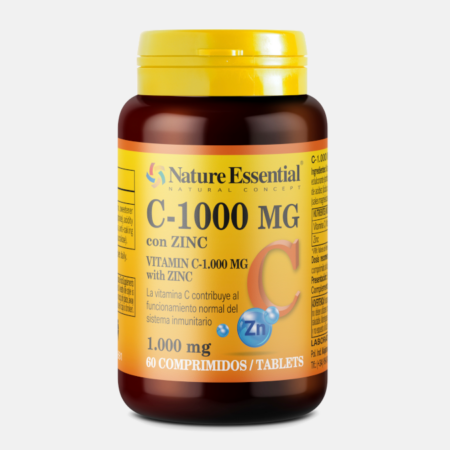 Vitamina C 1000mg + Zinco 10mg – 60 comprimidos – Nature Essential