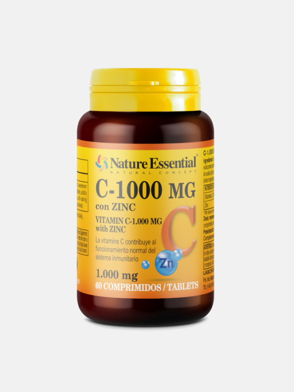 Vitamina C 1000mg + Zinco 10mg - 60 comprimidos - Nature Essential