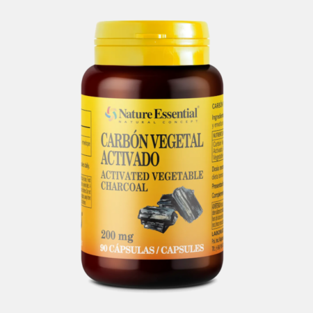 Carvão vegetal ativado 200 mg – 90 cápsulas – Nature Essential