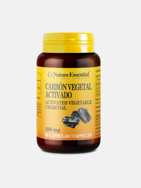 Carvão vegetal ativado 200 mg - 90 cápsulas - Nature Essential