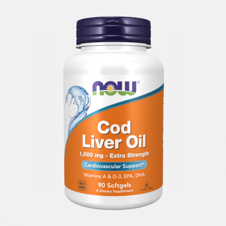 Cod Liver Oil Extra Strengh 1000mg – 90 cápsulas – Now