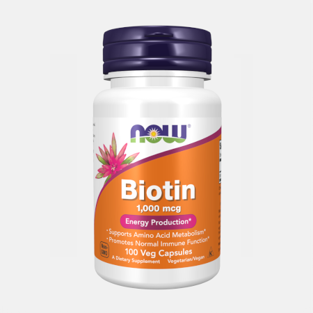 Biotina 1000 mcg – 100 cápsulas – Now