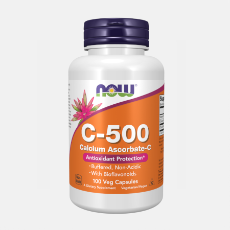 Vitamin C-500 Calcium Ascorbate – 100 cápsulas – Now